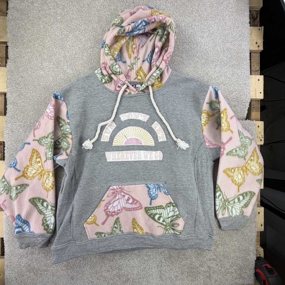 Russell Athletic Hoodie Women's‎ Size Large Vintage Streetwear Altered Y2K